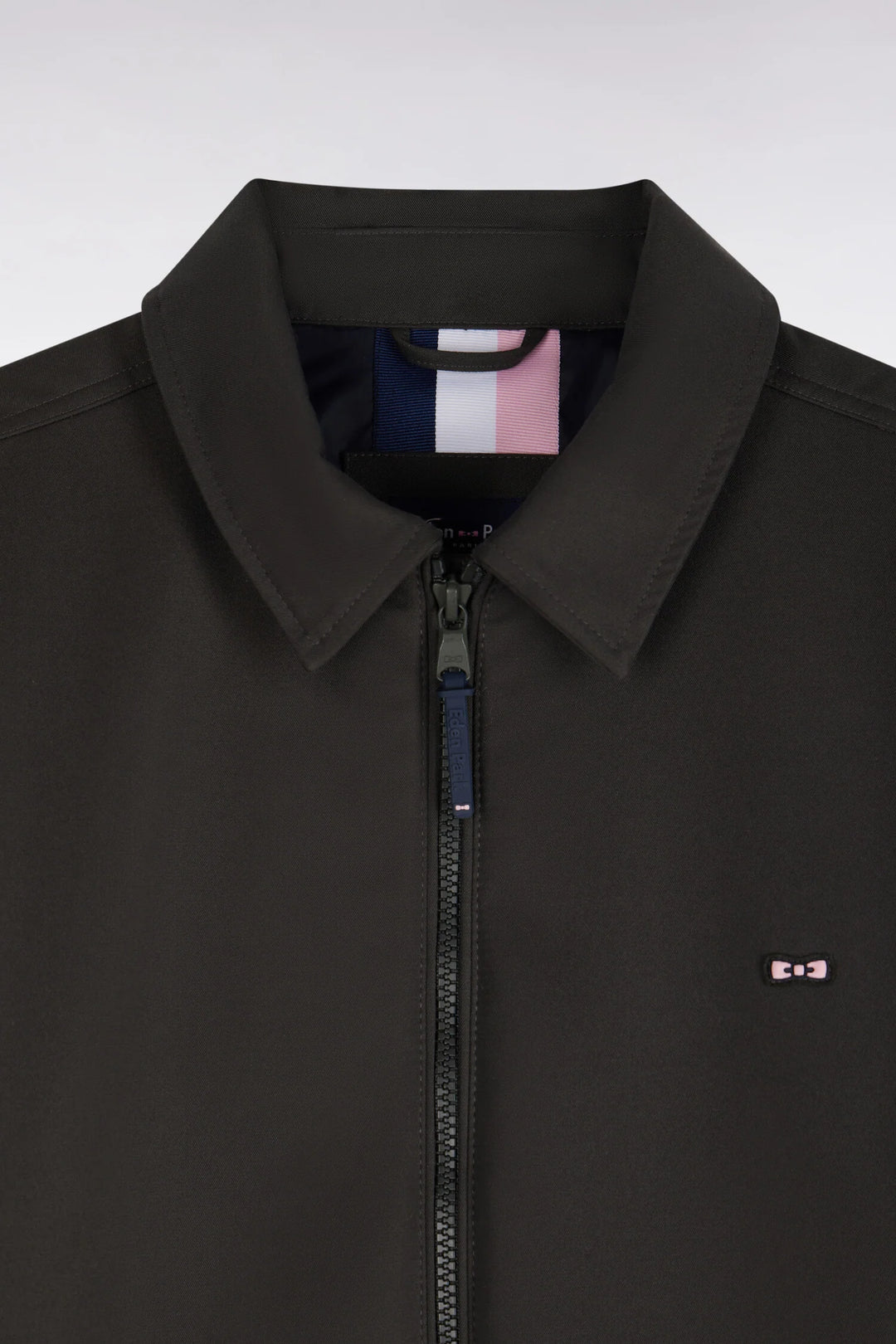 Eden Park Straight Cut Nylon Jacket with Ribbed Edges, Khaki