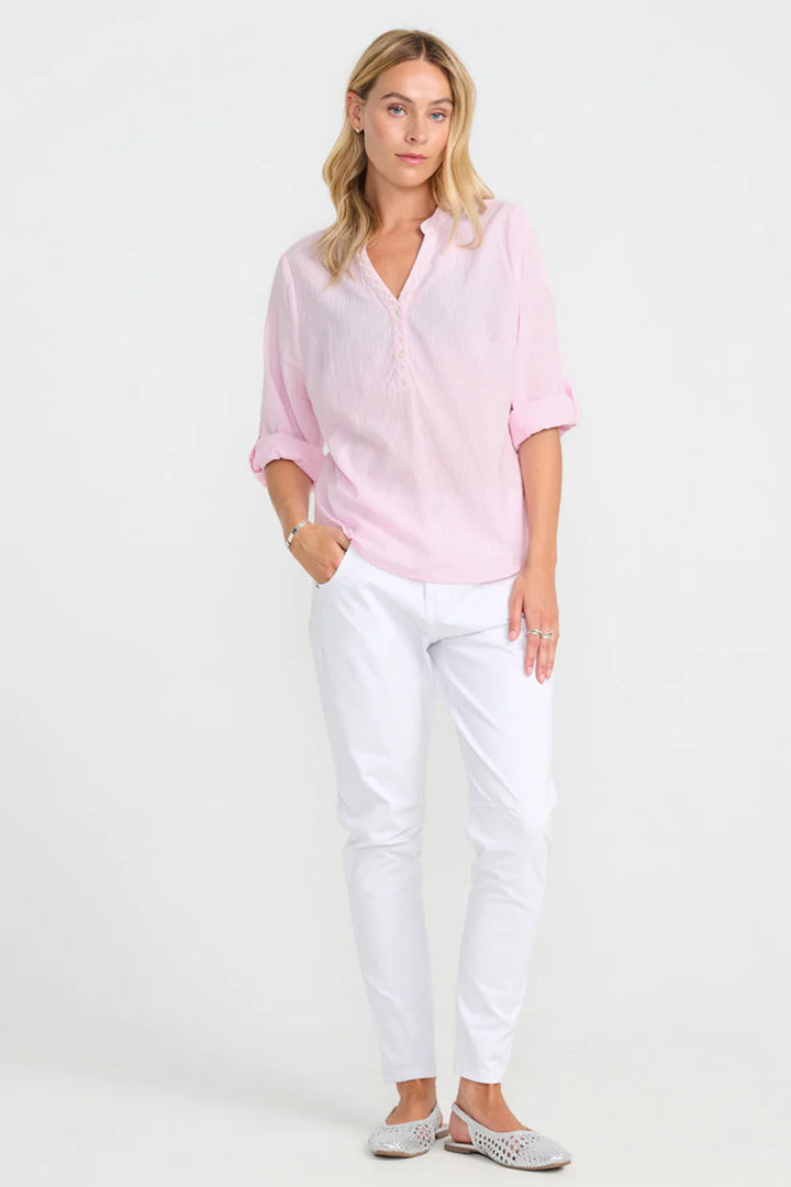 Costamani Rosa gestreiftes Josephine-Hemd