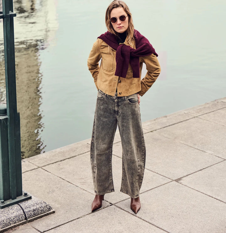 Mac Jeans Dakota Barrel Brown Crincle Wash Jeans
