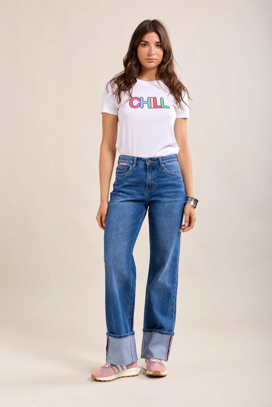 Toxik Turn-Up High Waisted Straight Leg Jeans