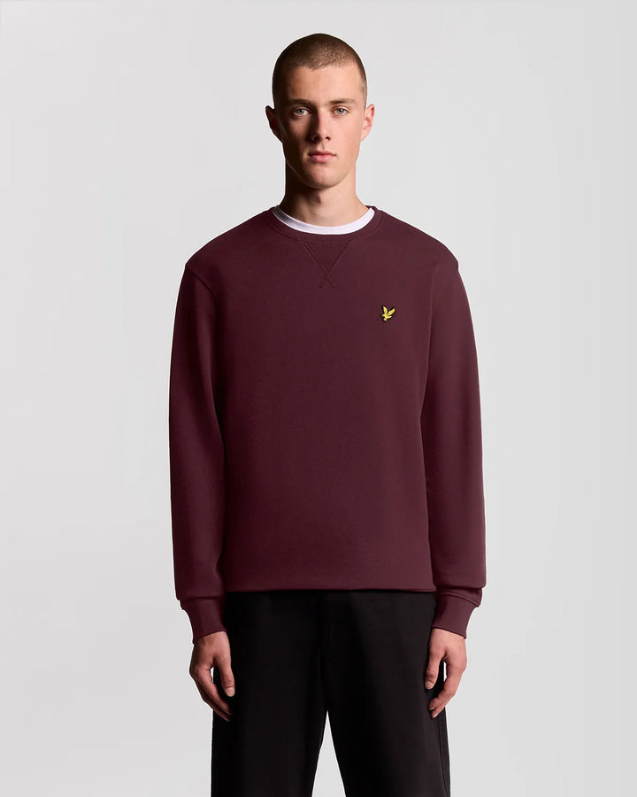 Lyle & Scott Cotton Crew Neck Sweatshirt, Burgundy