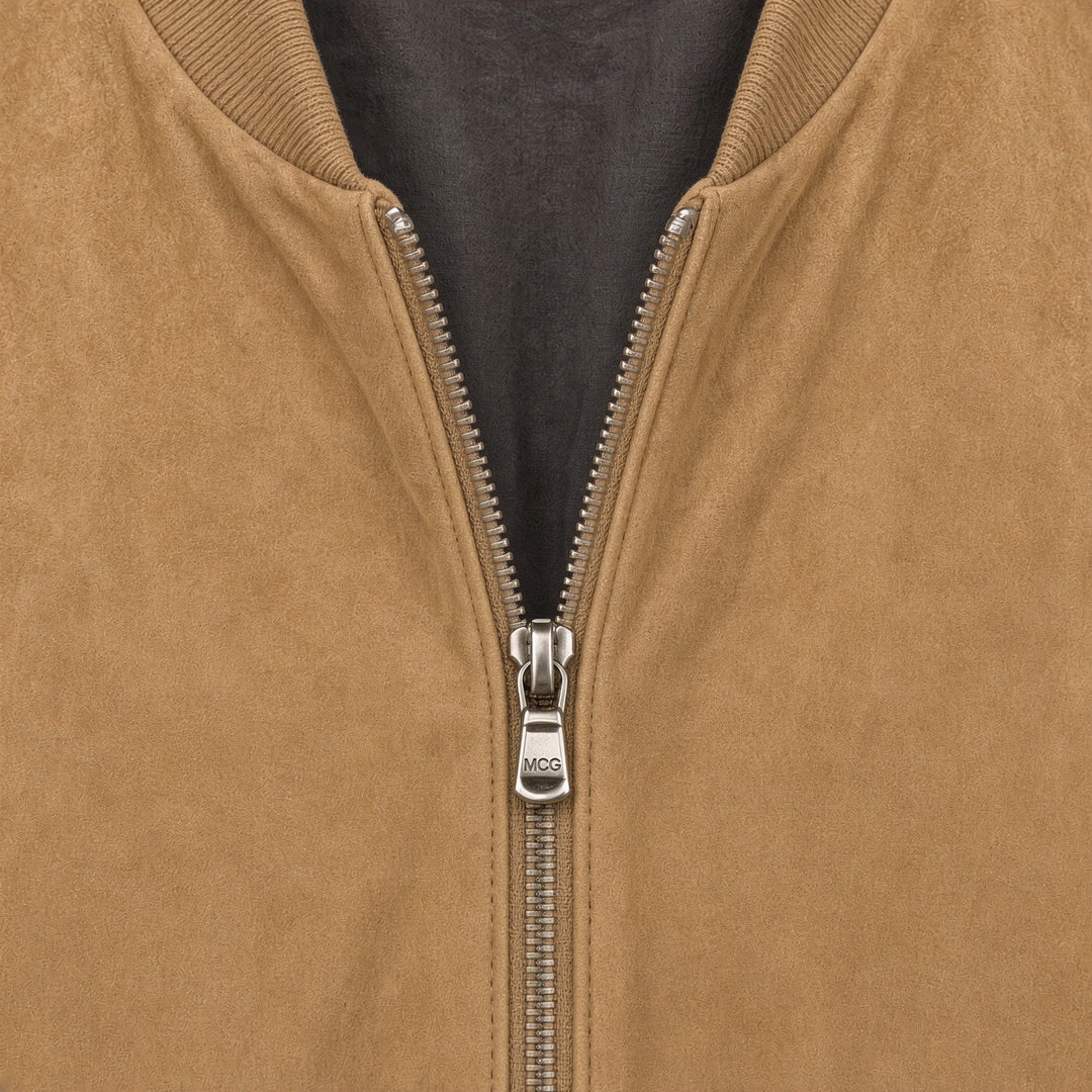 McGregor Suede Bomber Jacket, Camel