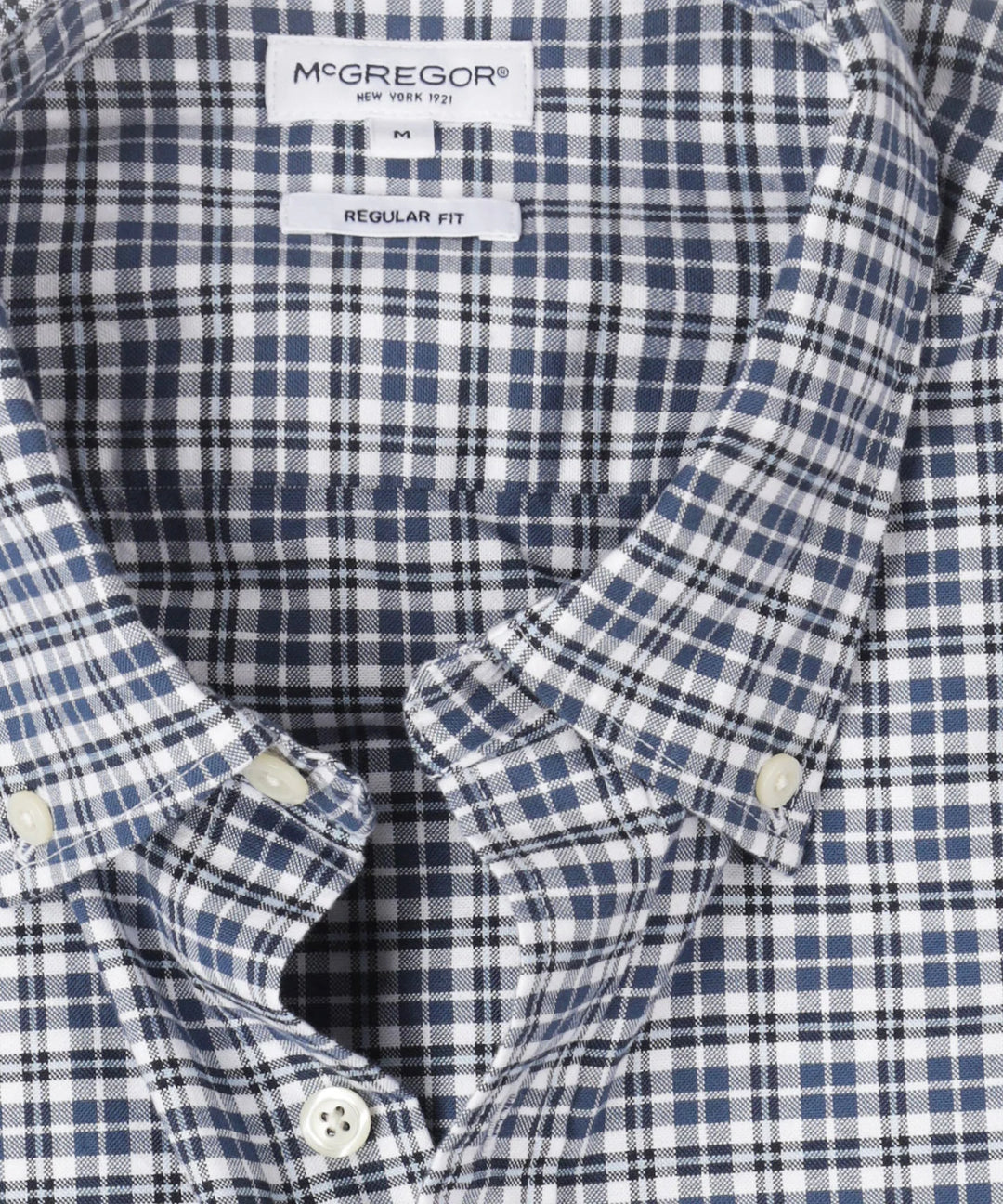 McGregor Stretch Oxford Check Shirt, Navy