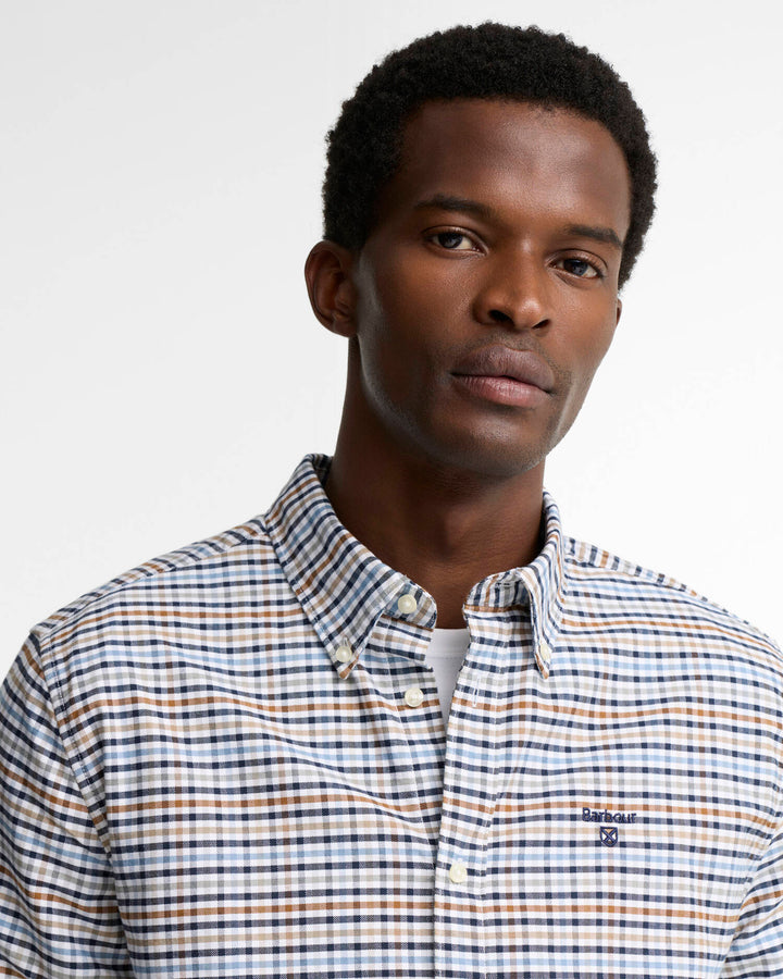 Barbour Rickwood Tailored Gingham Shirt, Stone