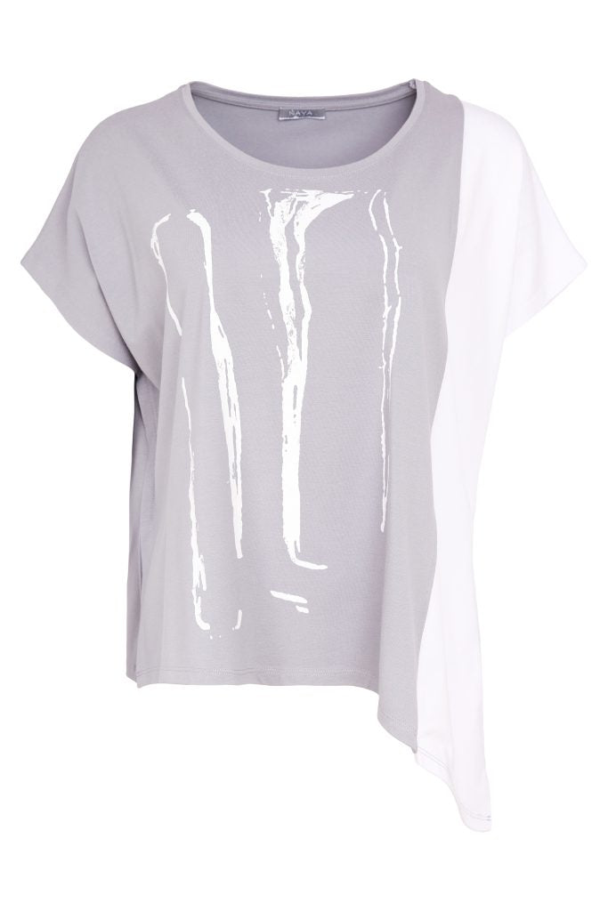 NAYA Top mit Tauben- und Weißprint