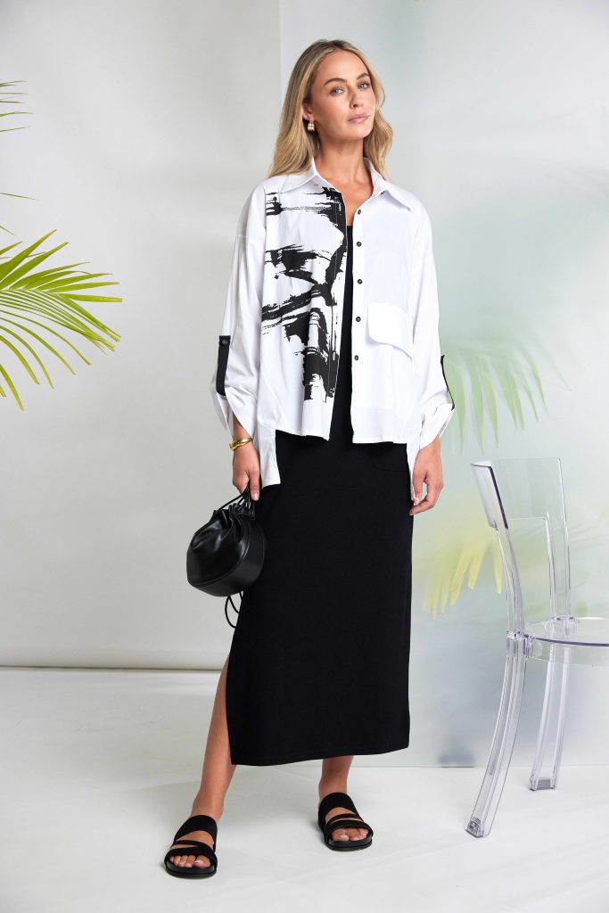 NAYA Schwarzes Basic-Jerseykleid mit Taschen