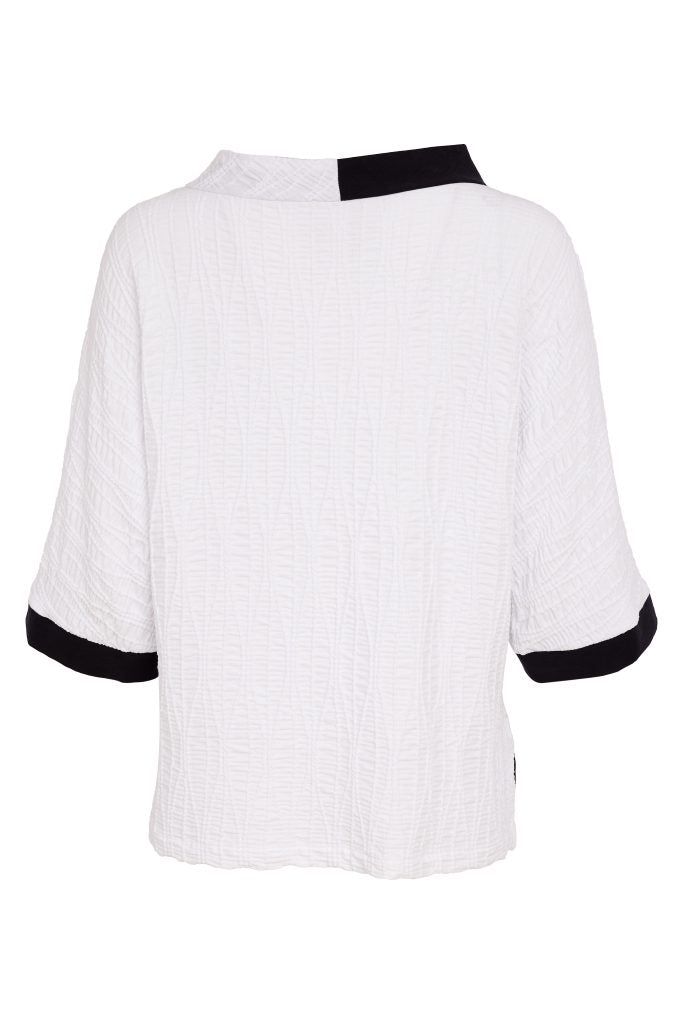 NAYA Top mit geprägtem Jacquardmuster und kontrastierenden Abschnitten