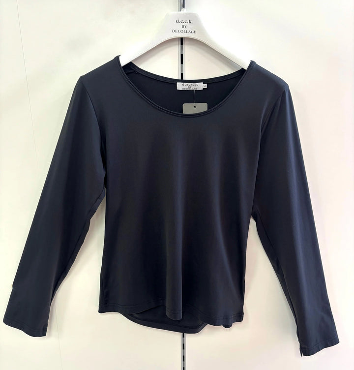 Decollage PAULA Schwarzes Langarmshirt