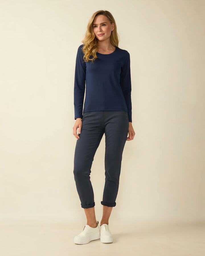 Decollage PAULA Marineblaues Langarmshirt