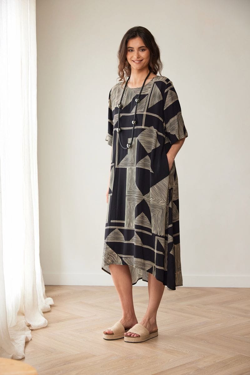 Peruzzi Kleid mit geometrischem Muster