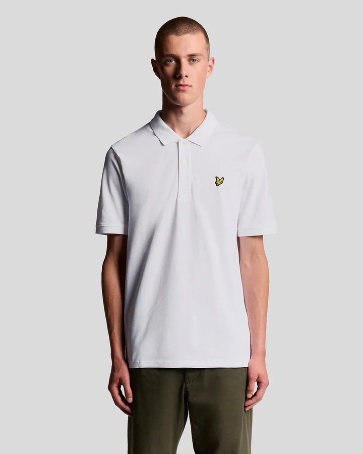 Lyle & Scott White Cotton Plain Polo Shirt