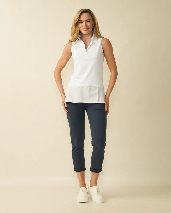 Decollage SIENNA Weißes ärmelloses Layering-Shirt