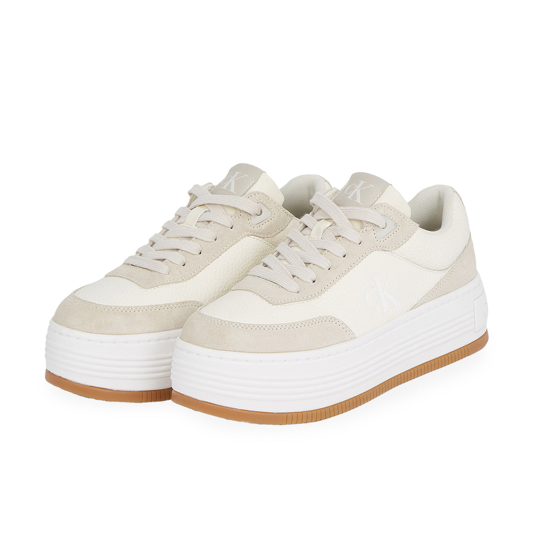 Calvin Klein Creamy White Platform Lace Up Trainers