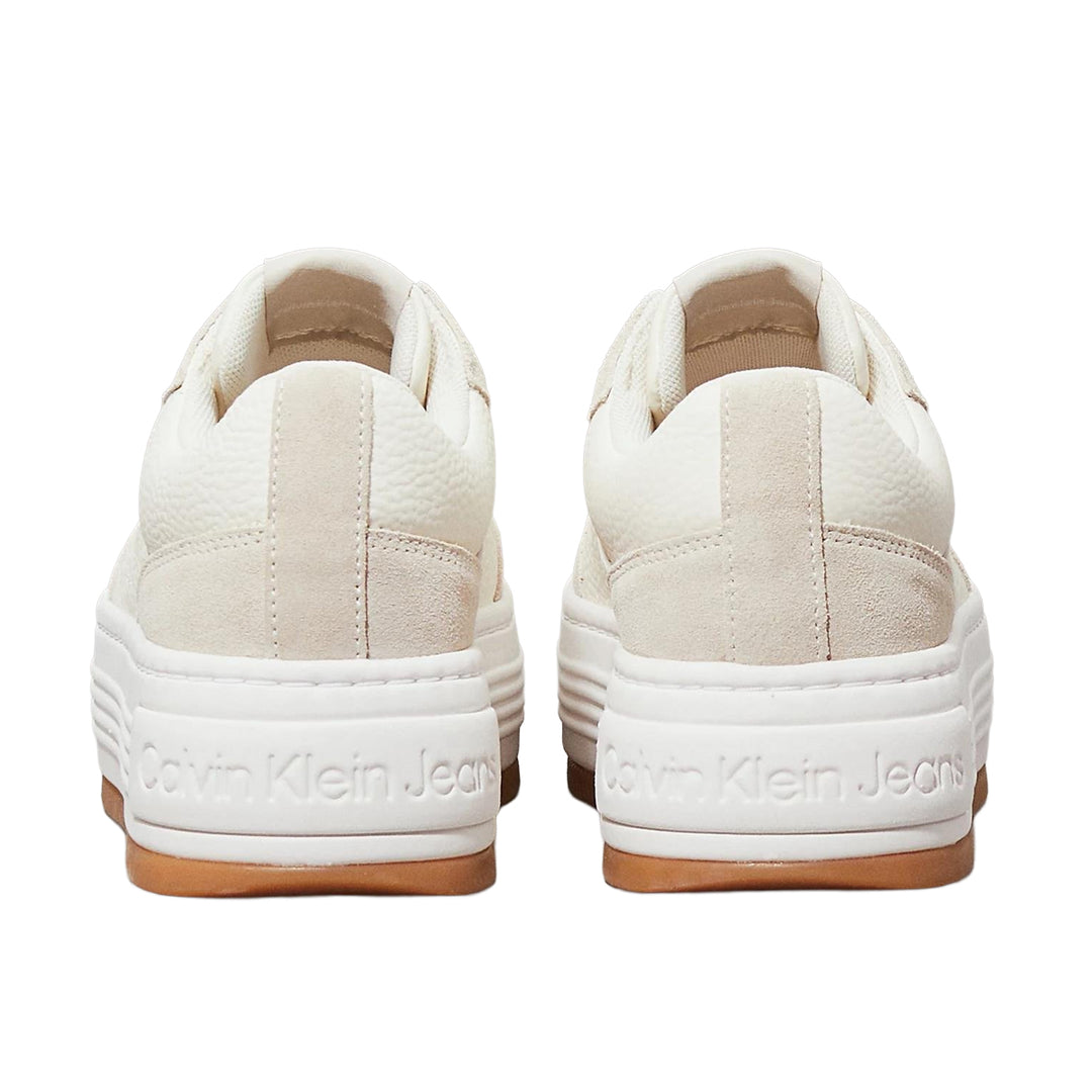Calvin Klein Creamy White Platform Lace Up Trainers