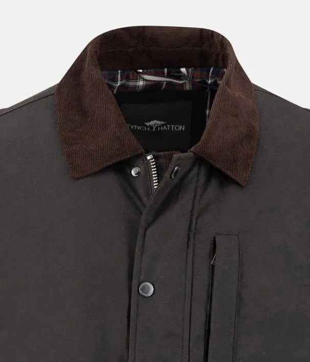 Fynch Hatton Waxed Cotton Barn Jacket, Anthracite