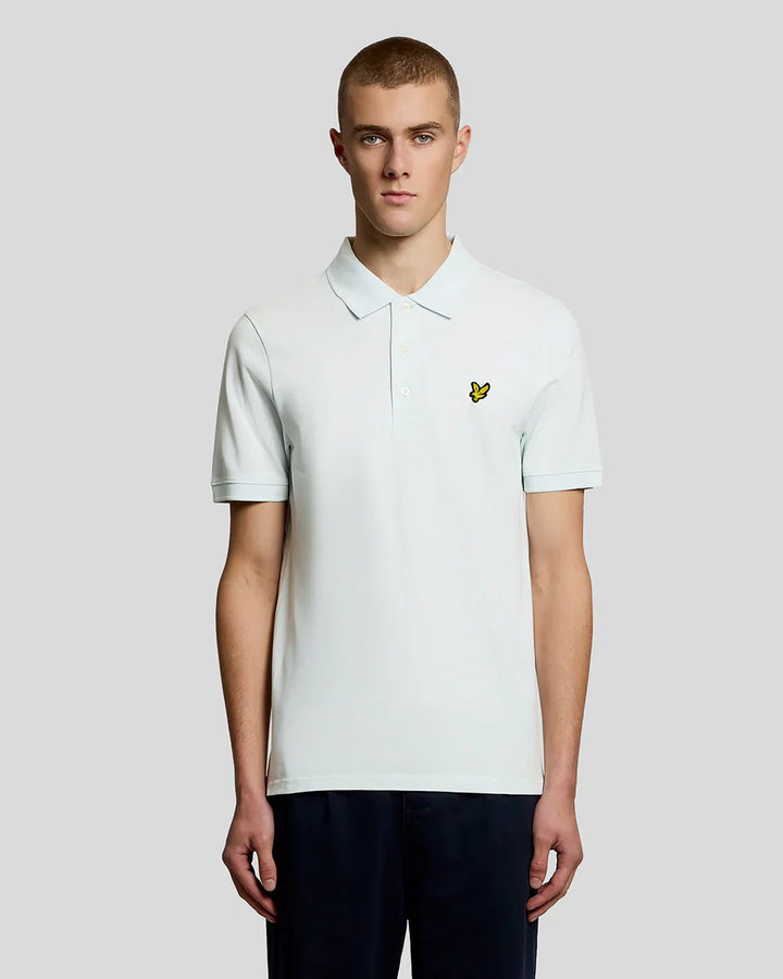Lyle & Scott Blue Ice Cotton Plain Polo Shirt