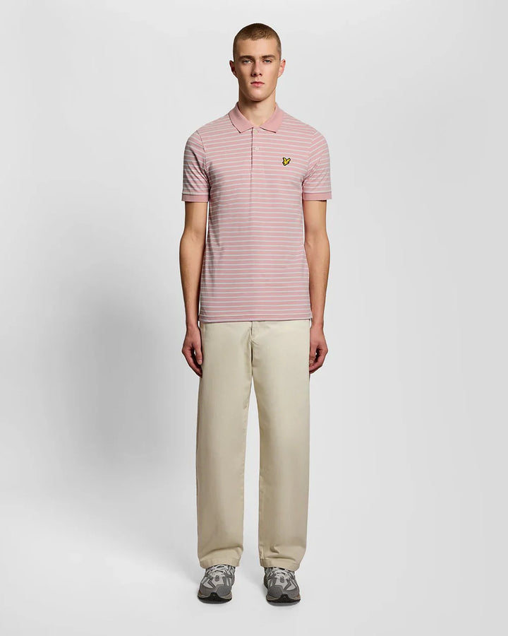 Lyle & Scott Pink Pique Breton Polo Shirt