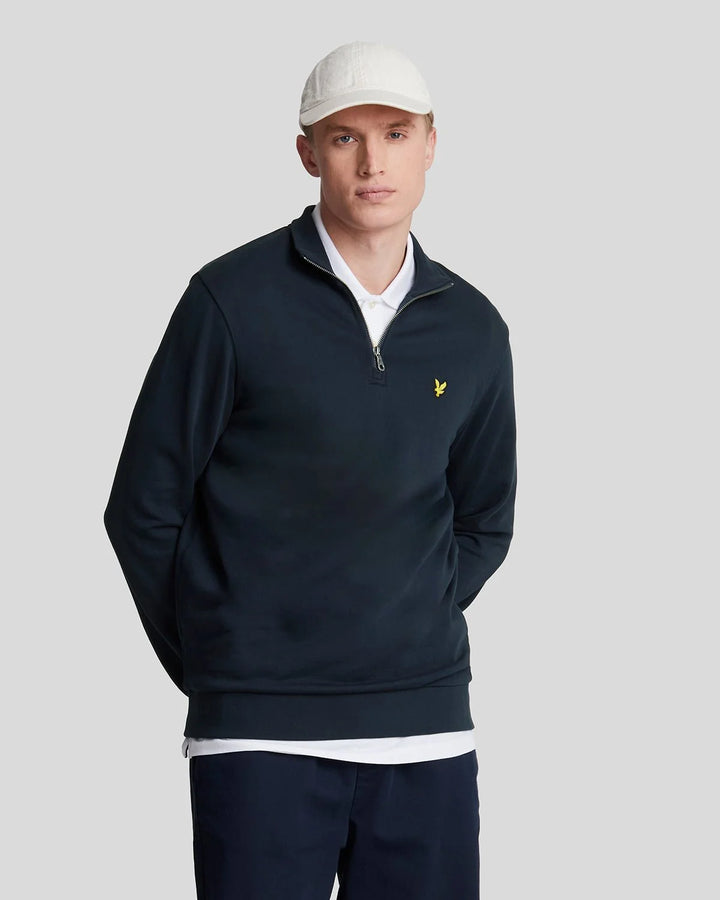 Lyle & Scott Cotton Loopback 1/4 Zip Sweatshirt, Navy