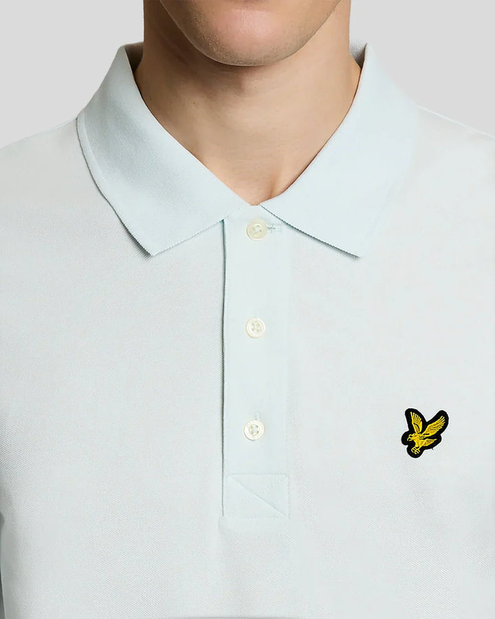 Lyle & Scott Blue Ice Cotton Plain Polo Shirt