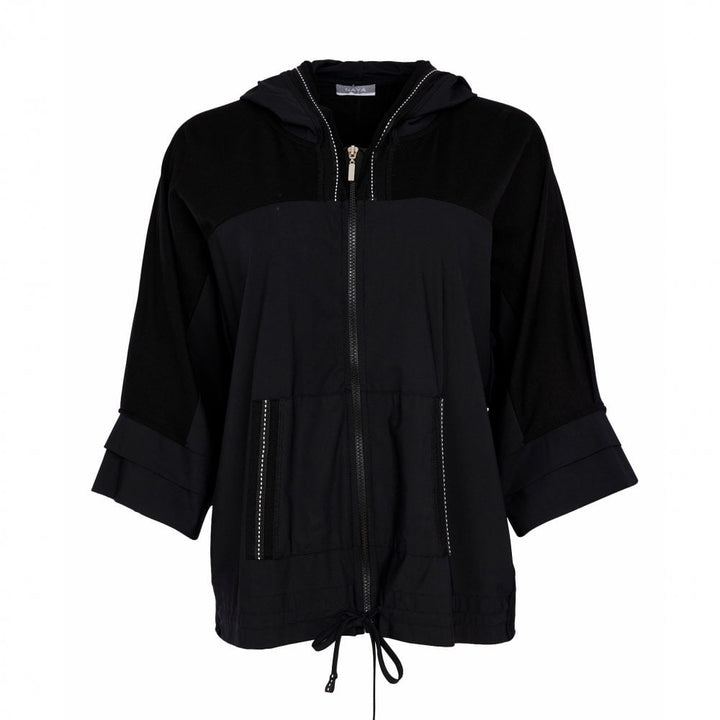 NAYA Schwarze Kapuzenjacke mit Kordelzug am Saum