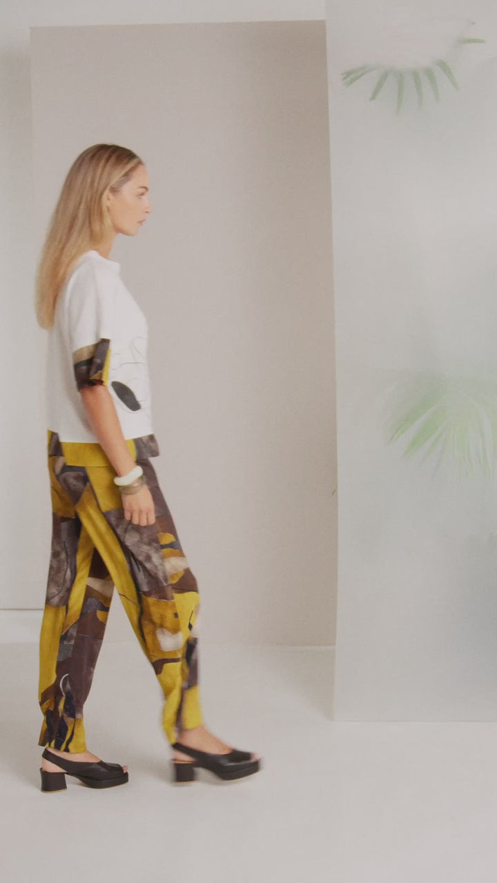 NAYA Oasis Weite Print-Hose zum Hochziehen