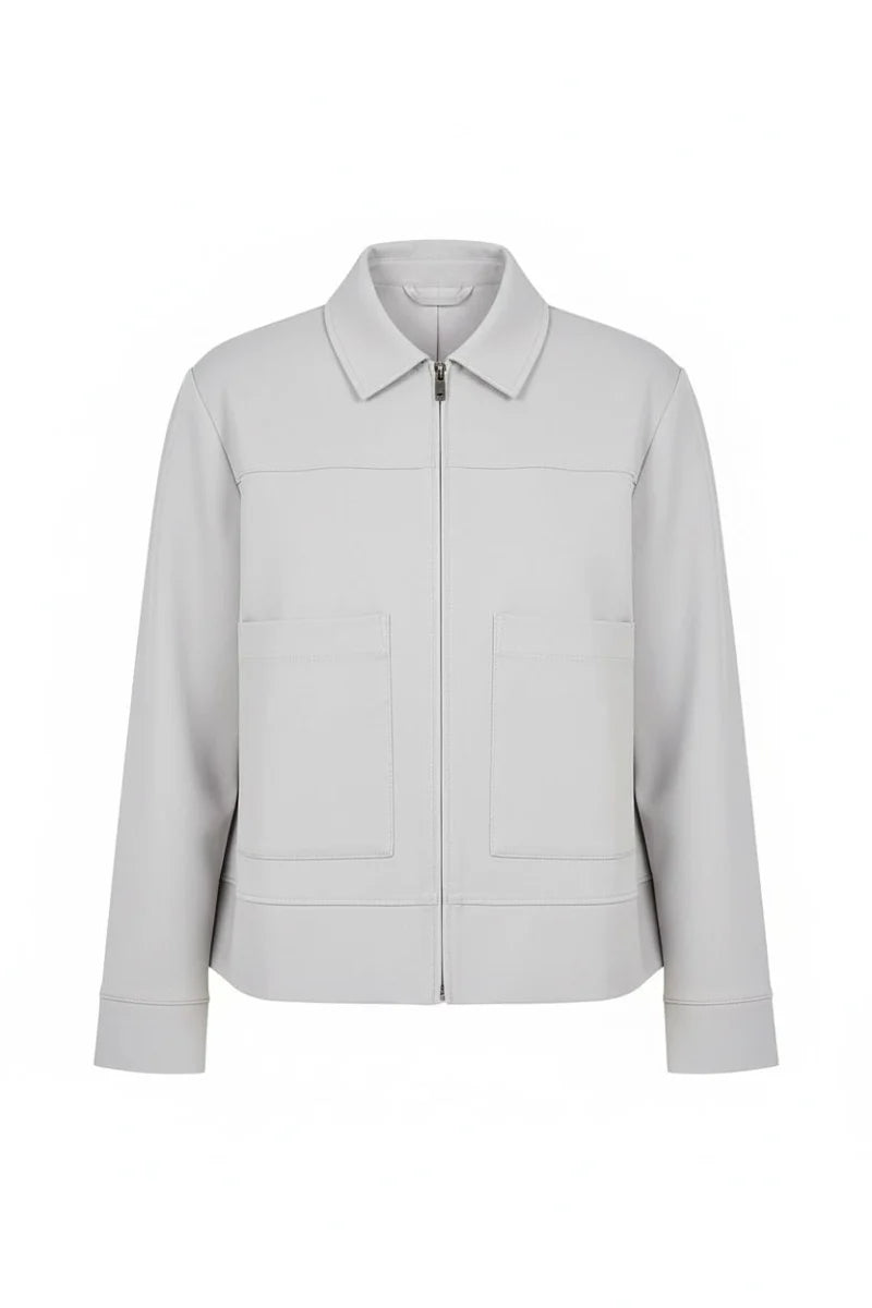 Peruzzi Hellgraue Kurze Jacke mit Reißverschluss